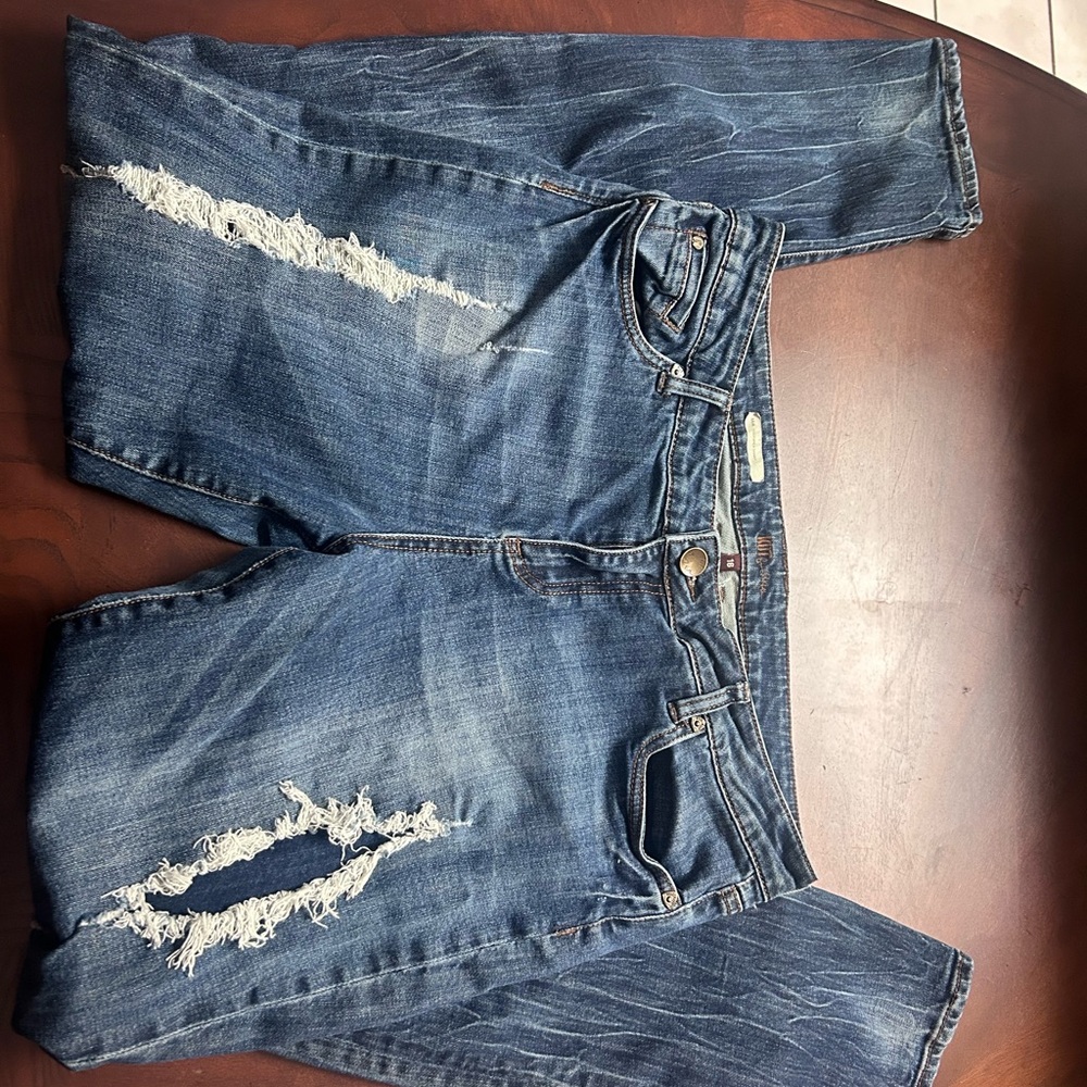 Kut from the Kloth Blue Distressed Boyfriend Jeans